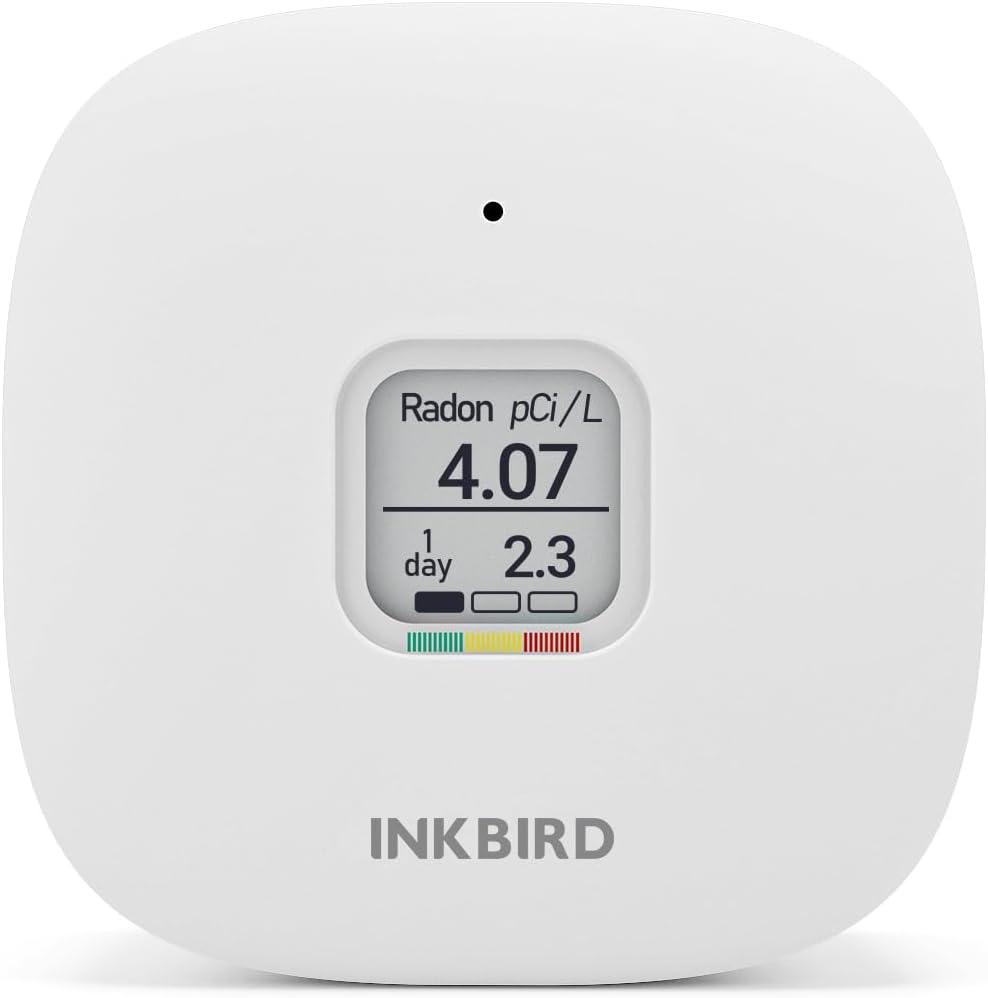 INKBIRD Radon Detector for Home, Ink-RD3 Portable Radon Tester for Home with Long & Short Term Monitoring, E-Ink Display & 2-Year Battery, Alpha Spectrometer Sensor, PCi/L & Bq/m Units Switchable