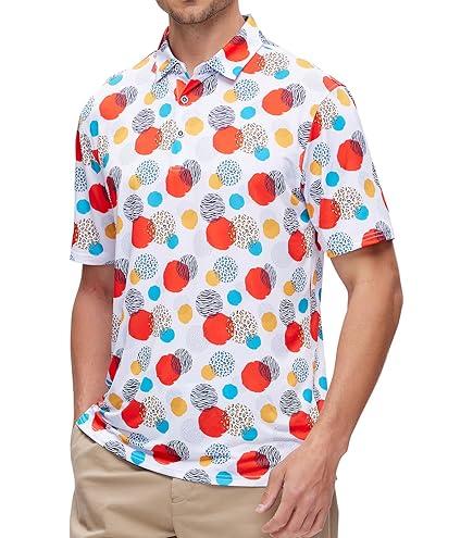 Golf Polo Shirts for Men Short Sleeve Wrinkle Free 4 Way Stretch Moisture Wicking Performance Collared T-shirts XL