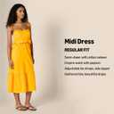 Amazon Essentials Women's Fit and Flare Empire Waist Sweetheart Neck Cotton Sateen Tiered Maxi Dress