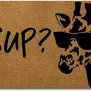 Funny Welcome Indoor Door Mat Sup Cool Giraffe What's Up Personalized Front Porch Rugs with Anti-Slip Rubber (23.6 X 15.7 inch) Prank Gift Decor Area Rugs Entrance Way Indoor Novelty Mats, Onesize