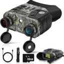 Night Vision Goggles, 4K Night Vision Binoculars for Adults, 36MP, 1300FT Range,8X Digital Zoom, Flashlight & Compass, 5000mAh Battery, Infrared Vision, 32GB Card, for Camping & Security (Camo green)