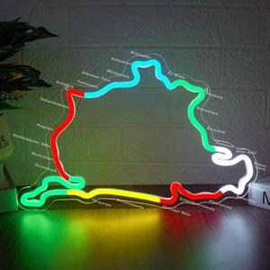 Nurburgring Wall Art Racing Track Neon Sign Dimmable LED Car Room Decor for Boys Garage Decor for Man Cave Formula Neon Light Automotive Theme Lighting (15.7 * 10.2inch)