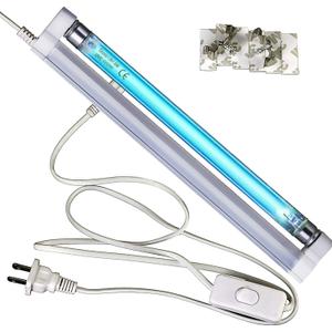 COOSPIDER 6W U/V/C Light Lamp, 253.7nm Sanitizer Lamp with 5ft ON/Off Switch Cord and Plug, 110V Ozone Bulb for Shoes Closet Cabinet Bathroom, Ideal Gift