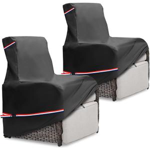 Outdoor Recliner Chair Covers 2 Pack,Patio Swivel Chair Covers,600D Heavy Duty Waterproof Patio Rocking Chairs Cover,Outdoor Furniture Covers for All Weather Protection.Black (31.5''D x 31''W x 41''H)
