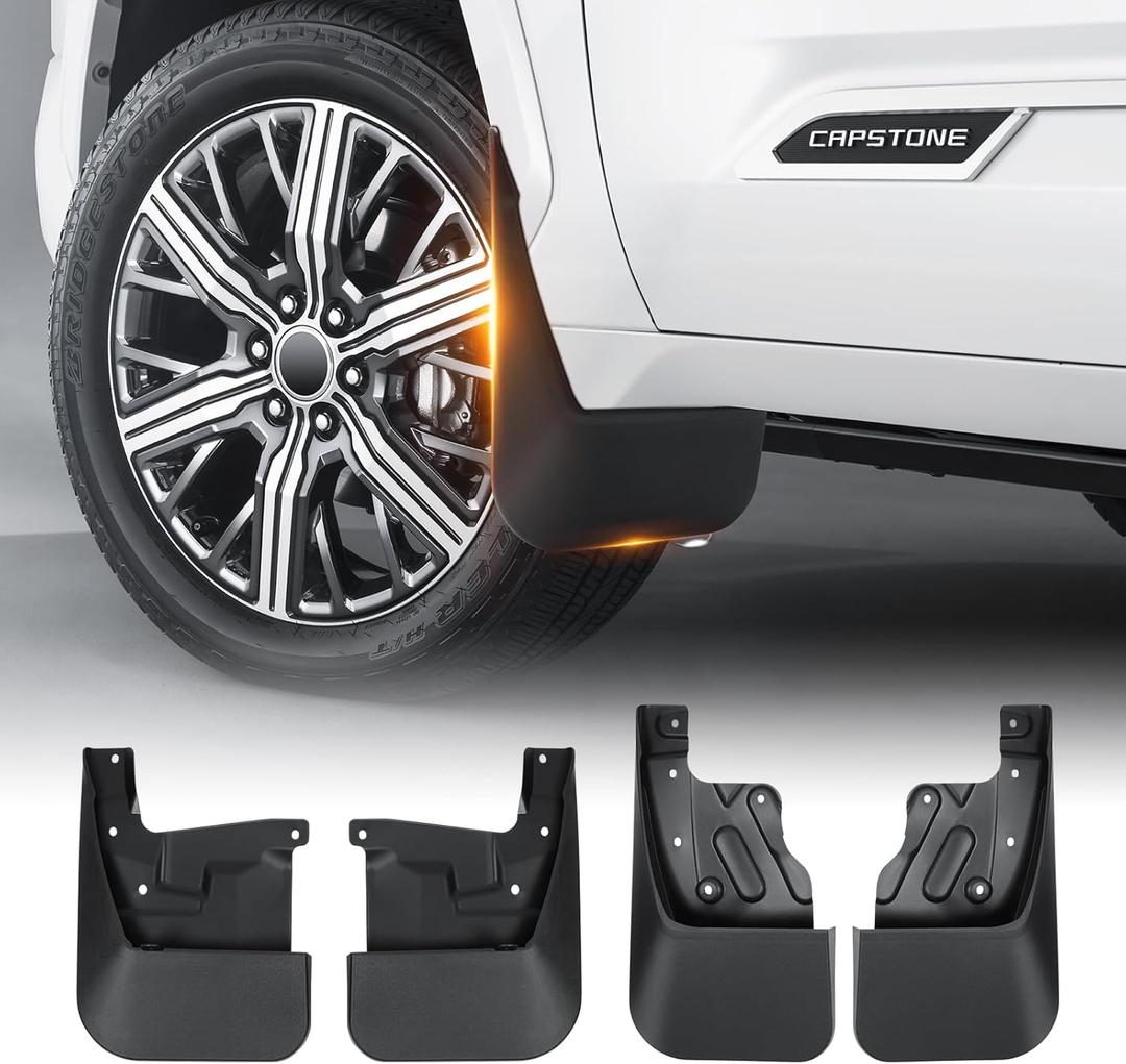 Sunsdrew Mud Flaps for Toyota Tundra 2022-2026 Mudguards Accessories All-Weather Splash Guards 4PCS No-Drill Front&Rear Tundra Mudflaps Set(Not fits SR Models)