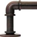 Industrial Curtain Rods for Windows 18 to 120 Inch, 1 Inch Blackout Wrap Around Drapery Rods, Adjustable Farmhouse Curtain Pole, Wall or Ceiling Mounted, for Living Room, Antique Red Bronze