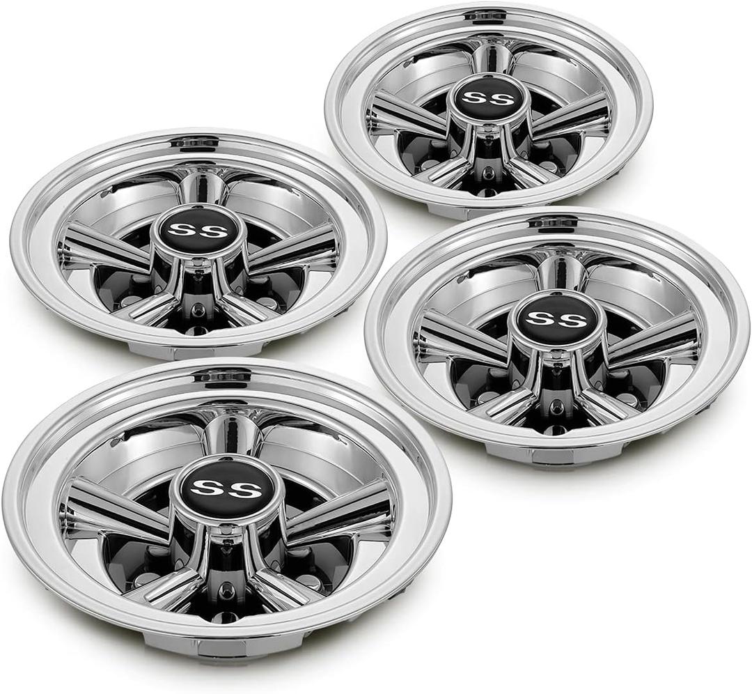 Golf Cart Accessories Wheel Covers Hub Caps for Yamaha/Club CAR/EZ-GO Par Car 8" (Set of 4) (Silver)