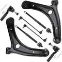 8PCS Front Lower Control Arms for Jeep Patriot Compass 2007-2017, Dodge Caliber 2009-2012, w/Ball Joint Suspension Kit K620066 K620065 K80258 EV80645 ES800408