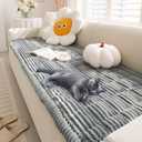 FUNNY FUZZY Pet Couch Covers for Sofa, Washable Dog Couch Cover Protector for Dogs, Flannel Couch Covers for Dogs Pet Friendly Pets Mat Bed Sofa Cover (Blue-Grey, 27.6"82.7")