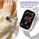 Bling Case for Apple Watch Apple Watch SE 3 (2025)/ SE2/ SE/Series 6/5/4 44mm Screen Protector, Woman Glitter Crystal Rhinestone Scratch Resistant Overall Protective Bumper Cover, Colorful