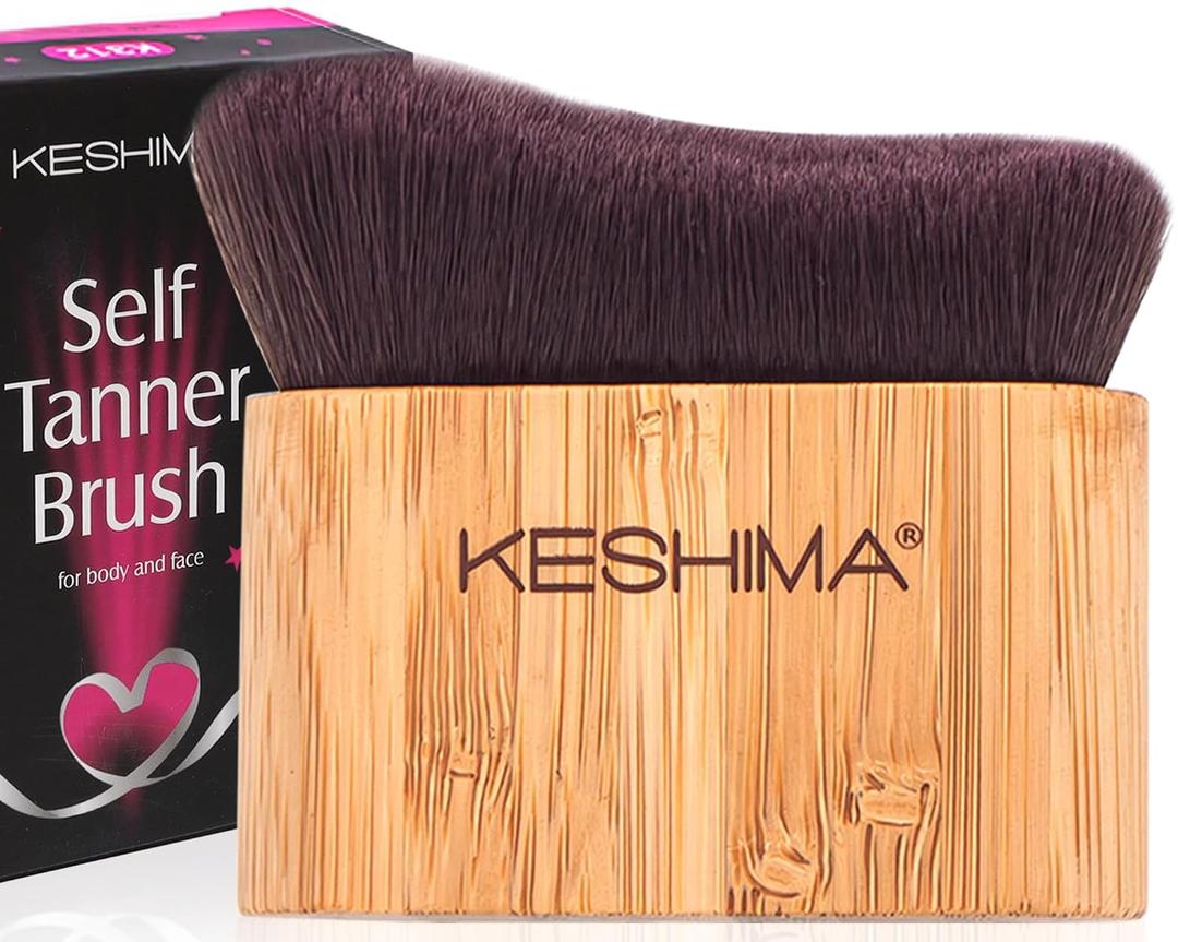 Keshima Self Tanner Brush, Large Tanning Brush for Face and Body, Kabuki Tan Applicator for Smooth and Even Coverage