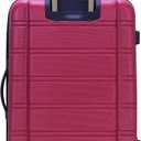 Rockland Melbourne Hardside Expandable Spinner Wheel Luggage, Checked Large 28", Magenta