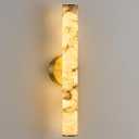 AioTio Alabaster Wall Sconce, Natural Marble Brass Wall Sconce, 20 in Indoor Modern Bathroom Alabaster Lamp for Living Room, Bedroom, Porch, Dining Room, Stairway, 1 pk