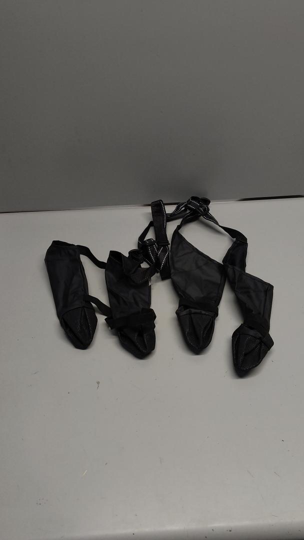 Waterproof Dog Boots for Small/Medium Dogs -Dog Paw Protectors Dog Suspender Boots Anti-Slip Pet Shoes for Outdoor Walking, Reflective Stay-On,Dirt-Proof Comfortable Booties (Black, Medium)