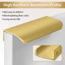 10 Pack 64mm/1.5 inch Aluminum Concealed Cabinet Pulls Hole Center Finger Edge Pulls for Home Kitchen Doors and Drawers - Includes Screws- Matte Gold