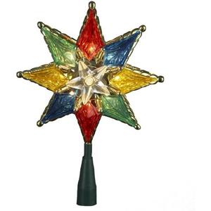 Kurt Adler 10-Light 8-Point Star Christmas Treetop, 8-Inch, Multi-Colored