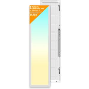 2 Pack 1x4 LED Flat Panel Light Drop Ceiling Office Fixture, 5040LM, 20W/25W/30W/35W/40W Selectable,3000K/3500K/4000K/5000K/6500K 5CCT, Dimmable (0-10V) for Shop,Commercial Warehouse,ETL Listed