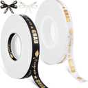 2 Rolls 50 Yards 2026 Graduation Ribbon 3/8 Inch Black White Congrats Grad Gold Stain Ribbon for Gifts Wrapping Bouquet Hair Bow Leis Accessory Crafting Sewing Graduation Decoration
