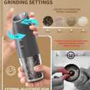 CIRCLE JOY Gravity Electric Salt and Pepper Grinder Set Rechargeable Automatic Pepper and Salt Shakers with LED Light, External Adjustable Coarseness, One-Hand Operation for Salt & Spices