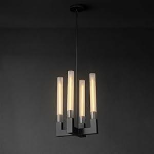 YUEXPAND Glass Tube Black Pendant Lights Kitchen Island, Adjustable Cord Modern Pendant Light Fixtures, Kitchen Pendant Lighting Over Island, Indoor Chandeliers for Bedroom, Included Bulb
