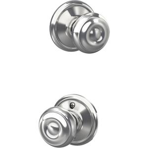 SCHLAGE F10GEO625 Georgian Hall and Closet Knob, Bright Chrome