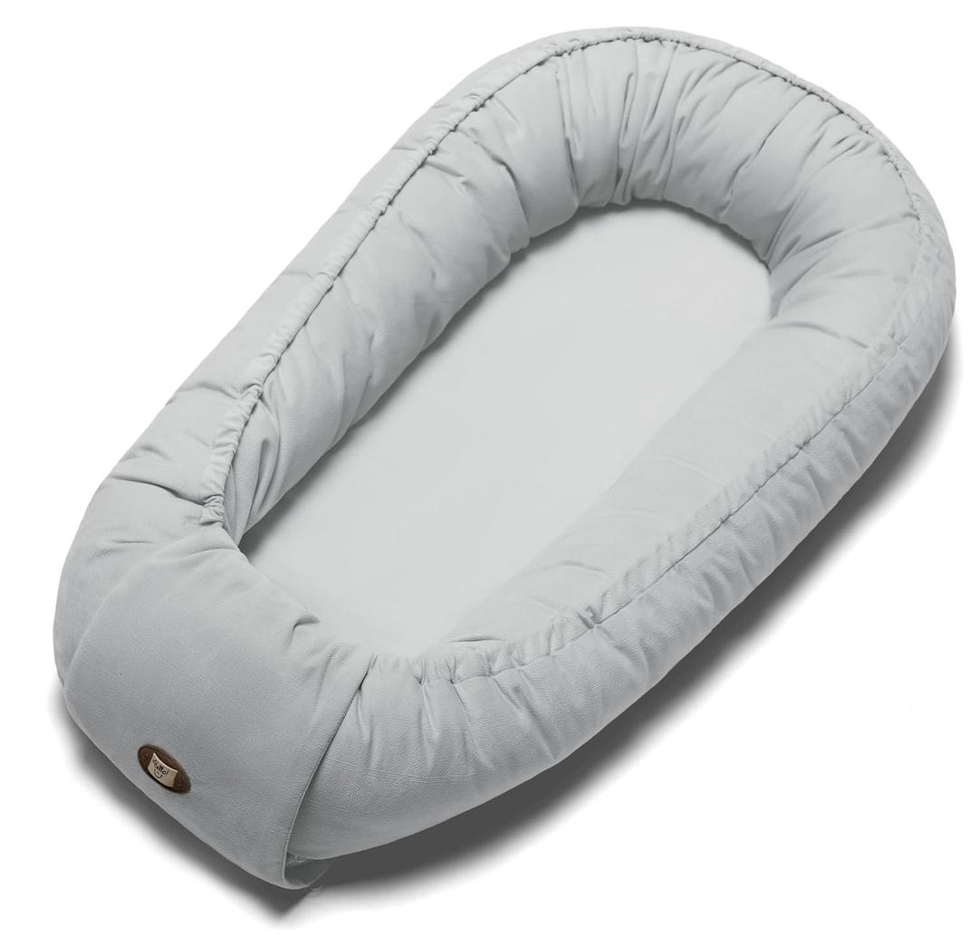 Baby Lounger Pillow, Baby Lounger for Newborn 0-24 Months, Breathable & Soft Infant Lounger, Adjustable Tummy Time Baby Lounger for Home and Travel, Baby Girls & Boys Babies Stuff, Grey