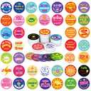 Civaner 150 Pcs Positive Affirmation Chips Bulk Plastic Cards Double Sided Printing Motivational Tokens Coins 1.57'' Appreciation Gifts 50 Different Kindness Sayings for Kids Students(Lively Style)