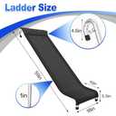 Universal Trampoline Ladder Slide kit, 3 Steps Wide Step for Trampoline, Trampoline Accessories Slide with Buffer Section for Children Kids (Silver)