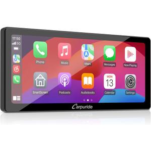 Carpuride W103 Pro with Wireless Bluetooth Transmission Portable Carplay & Android Auto Car Stereo, 10.3 inch 1080P Touch Screen, Mirror Link/GPS/Siri/FM, with 3 Bracket