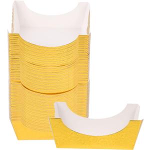 UPKOCH 100pcs Cake Tray with Paper Bowls & Liners - Cupcake & Muffin Cups for Decorative Pastry Tray (Golden)