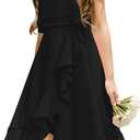 Kids A-Line Halter Neck Chiffon Junior Bridesmaid Dresses Fancy Girl Dress Wedding Elegant Party Gown 5-14 Years (Black), Size - 140/10