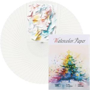 2 x Ddaowanx 120 Sheets Watercolor Paper Bulk,140 lb/300 GSM Cold Press Paper White Water Color Paper for Kids Child Students Adults Artists Drawing,Painting Christmas Gift Cards (5 x 7 Inches)