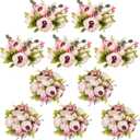 NUPTIO Flower Ball Arrangement Bouquet: 10 Pcs 9.4 inch Diam Light Pink Faux Peony Flowers Balls for Wedding Centerpiece Decorations Fake Peonies Artificial Flower Centerpieces for Tables