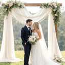 Tegeme Wedding Arch Draping Fabric for Backdrop 29" x20 ft Pearl Decor Photo Backdrop Curtain for Wedding Birthday Parties Baby Showers Bridal Showers Photo Shoots and Home Decorations Ivory White