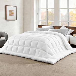 Bedsure Comforter Duvet Insert - Quilted Comforters Cal King Size, All Season Duvet, GentleSoft Down Alternative Bedding, with 8 Tabs, Gifts for Women/Men, White,Alaskan King 130x120 Inches