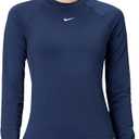 Nike Women's Victory Baselayer Long Sleeve, Midnight Navy/ White, Medium