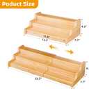 Simple Trending Spice Rack Kitchen Cabinet Organizer, 3 Tier Bamboo Expandable Spice Storage, Display Shelf for Cupboard, Pantry, Yellow