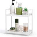 Anyoifax Bathroom Counter Organizer 2 Tier Vanity Storage Countertop Shelf Makeup Organizer Perfume Tray Skincare Holder for Sink, Dresser, Kitchen, Small White