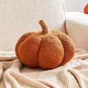 Halloween Pumpkin Pillows, Caramel Fall Decoration Pumpkin Shaped Throw Pillow, 11" Cute 3D Shaped Cushion for Sofa Couch Bedroom Autumn Thanksgiving (Large-11 Inch)