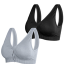 Pack Women's Front Button Closure Nylon Maternity Bra,Seamless Wire Free Post-Surgery Light Support Easy-to-wear Bra, M