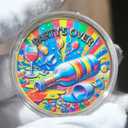 2 x ONE More Drink & Party's Over Fun Colorful Decision Coin for Social Events, Parties & Gifts ﻿