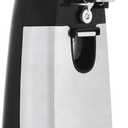 Amazon Basics 3-In-1 Electric Can Opener, Bottle Opener and Knife Sharpener, with Stainless Steel Blade, Magnetic Lid Holder, Automatic, Countertop, 50W, Black