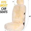 ZONETECH Sheepskin Seat Covers Fuzzy Car Seat Covers Ivory Australian Merino Wool Fluffy Fur Auto Accessories All Season Protection for Your Seats Universal Fits Most Car SUV Airbag Compatible 2-Pack