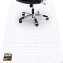 BesWin Office Chair Mat for Carpet, 32" x 48" Heavy Duty Hard Computer Desk Chair Mat for Carpeted Floors, Anti-Slip Carpet Floor Protector Mat for Office Chair, Smooth Glide, Ship Flat