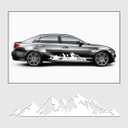 AUCELI Forest and Mountain Car Body Stickers, Car Side Body Stickers Self-Adhesive Mountain Range and Pine Tree Scenery Graphics Decals, Universal Auto Side Door Decorations for Truck SUV (White)