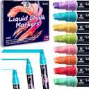 IJIANG Liquid Chalk Markers for Window, Glass, Mirror, Cars, Erasable Chalk Markers Pastel 8Colors with 3-in-1 Tips, Drawing Chalk Pens For Blackboard, Chalkboard, Calendar, Whiteboard
