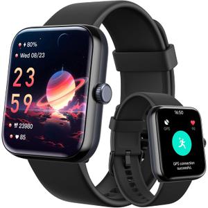 Gydom GPS Smart Watch for Men, 4 Satellite Positioning, 1.85" Fitness Tracker with Bluetooth Call, 3ATM Waterproof Heart Rate/Sleep/SpO2 Monitor, 105+ Sport Modes, 12 Days Battery, for Android iPhone