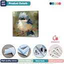 ARTZGX Blue Bird Wall Art Canvas Prints Birds on Tree Pictures Wall Decor Animal Artwork Painting for Bedroom Bathroom Decor Frame(Blue 12L x 12W)