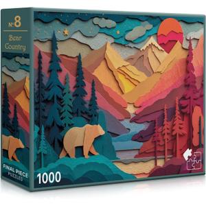 Bear Country (#8)  1000 Piece Jigsaw Puzzle for Adults | Premium European Blue Board | Satin Low-Glare Finish | Ribbon Cut | Bonus Poster | Display-Worthy Box | Printed in USA | Final Piece Puzzles