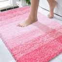 OLANLY Bathroom Rugs Mat 30x20, Extra Soft Absorbent Microfiber Bath Rugs, Rubber Backing, Quick Dry, Machine Washable Bath Mats for Bathroom Floor, Tub and Shower, Home Decor Accessories, Pink